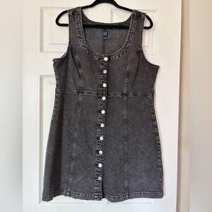 Gap Stretch Denim Mini Dress with seams. Dark Denim. Size L